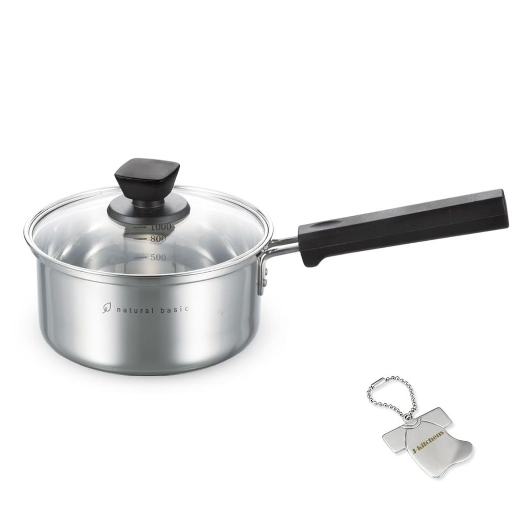 Saucepan with Convenient Measuring Original Tag Included J-kitchens Tape, 16cm, Gas/IH Compatible,