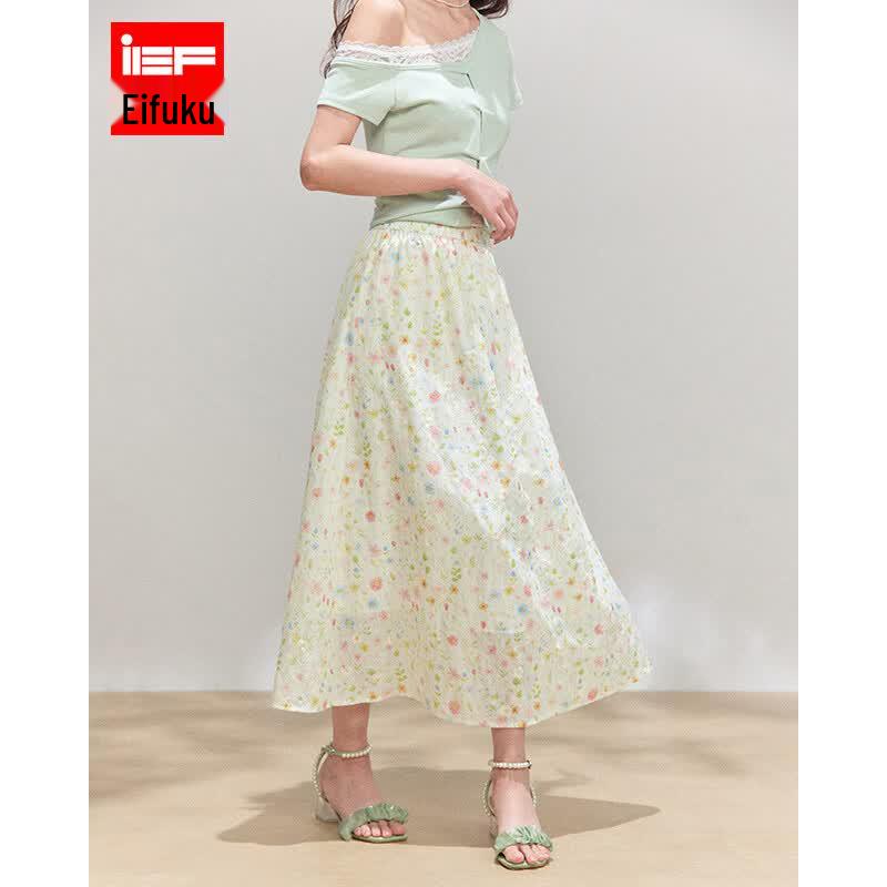 IEF French Floral Midi Skirt L