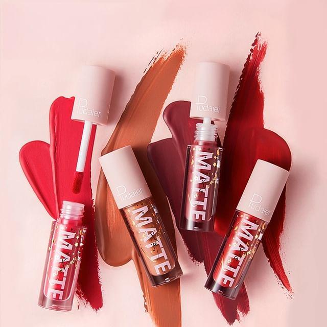 Pudaier - Velvet Matte Liquid Lipstick - 12 Colors 01# Smoky Rose - 3.5g
