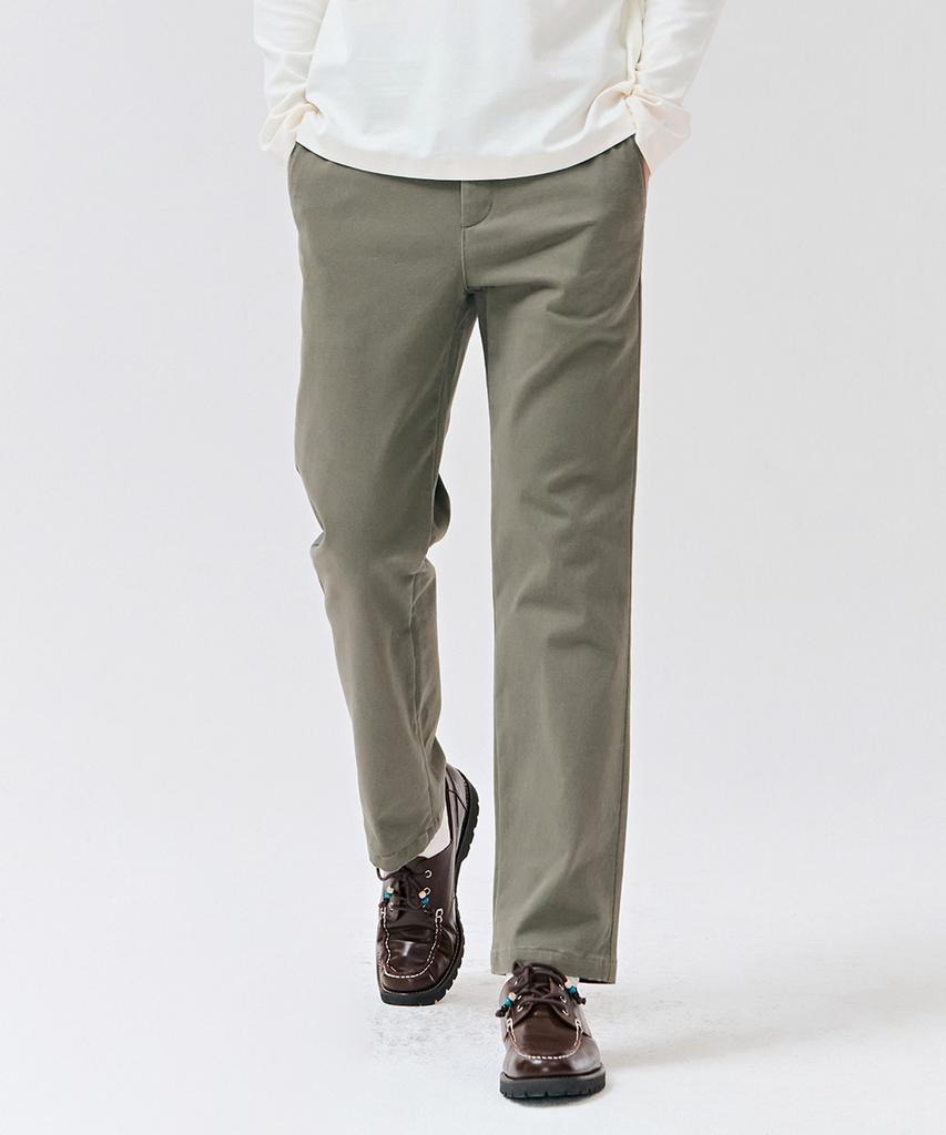 CHASECULT Men'S Straight Cotton Fleece-Lined Pants - Khaki
