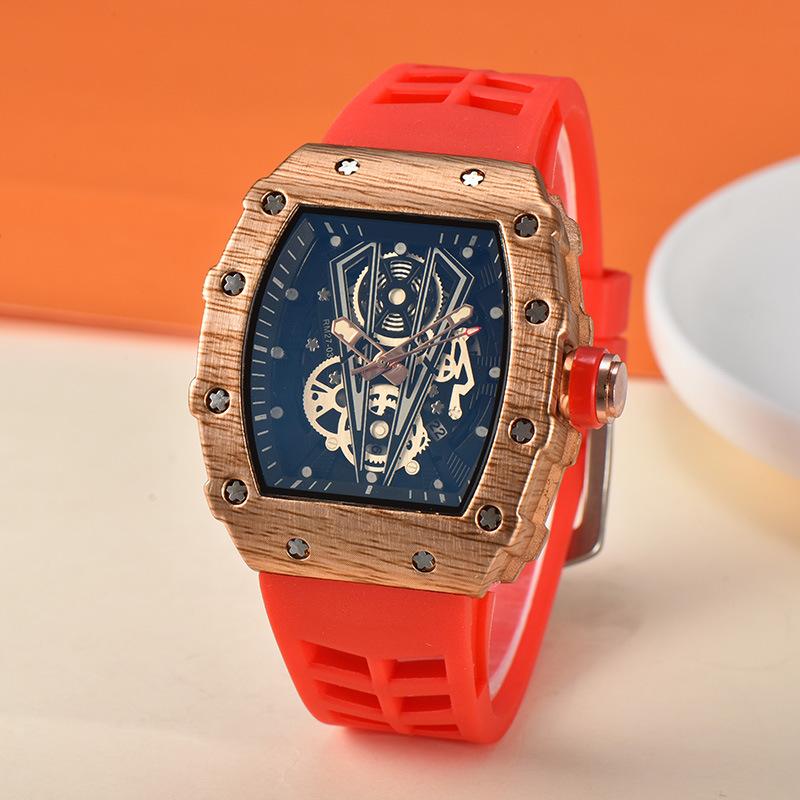 2025 Sports Wine Barrel Quartz Watch Fashion Men's Watch