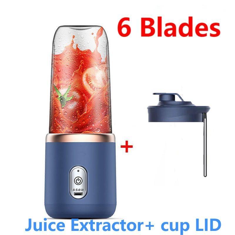 

Портативный блендер 400 мл, USB-блендер, электрическая соковыжималка, блендер для смузи, мини-кухонный комбайн, персональный блендер, блендер для сока синий