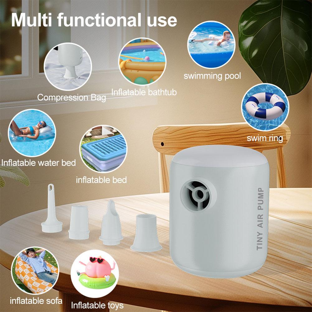 Camping Light Mini Air Inflator Pump 3 Lighting Modes Electric Air Pump Mini Inflate Deflate Pump for Inflatable Mats Swim Ring