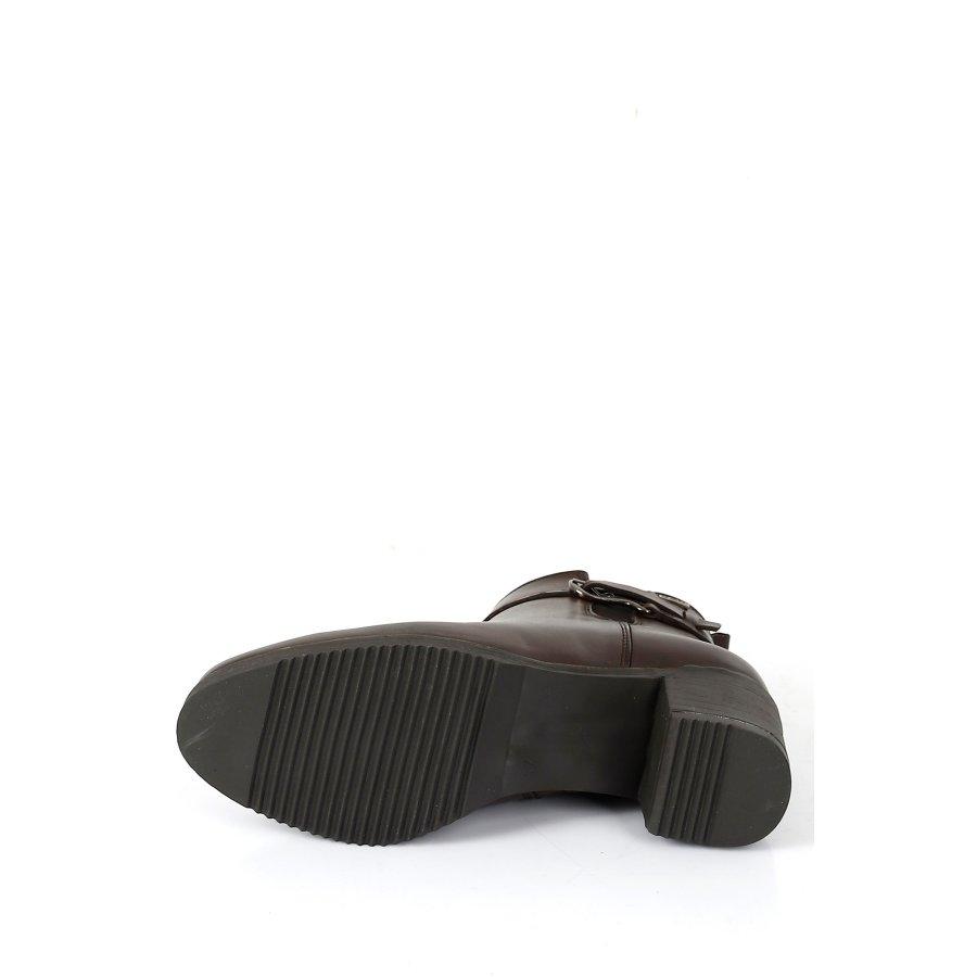 Women's Genuine Floter Leather Medium Heeled Casual Boots