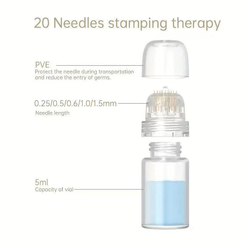 20-Needle Microneedle Facial Stamp for Home Use – Hydrating Beauty Treatment