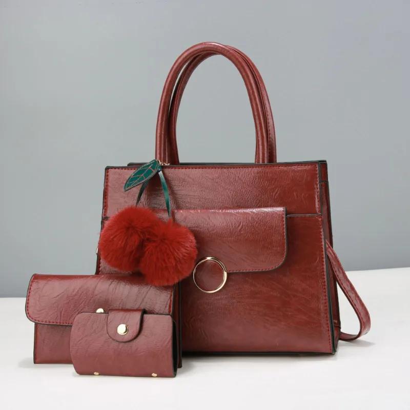High Quality Leather Women Crossbody Shoulder Bags  New 3 Piece Set Luxury Purses and Handbags Women Bags