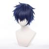 LVMEY Game Character Cosplay Wig Dark Blue Shot Disguise Heat Resistant Wig Wig Costume Fancy Dress Comiket Event Halloween Christmas School Festival