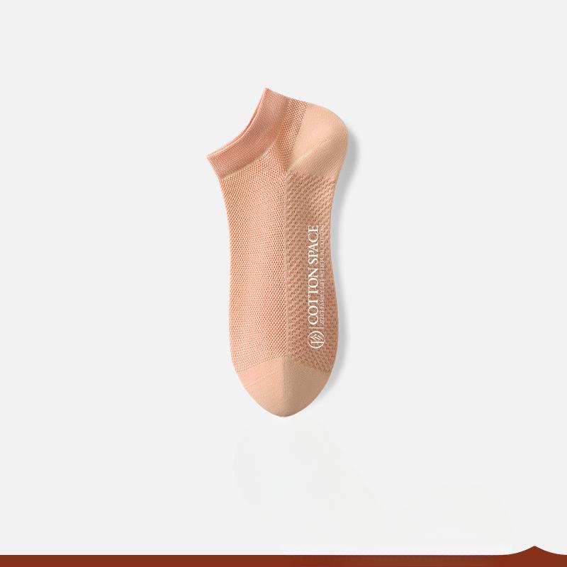 Women's Summer Thin Cotton Sweat Absorbing Mesh Student Boneless Boat Socks