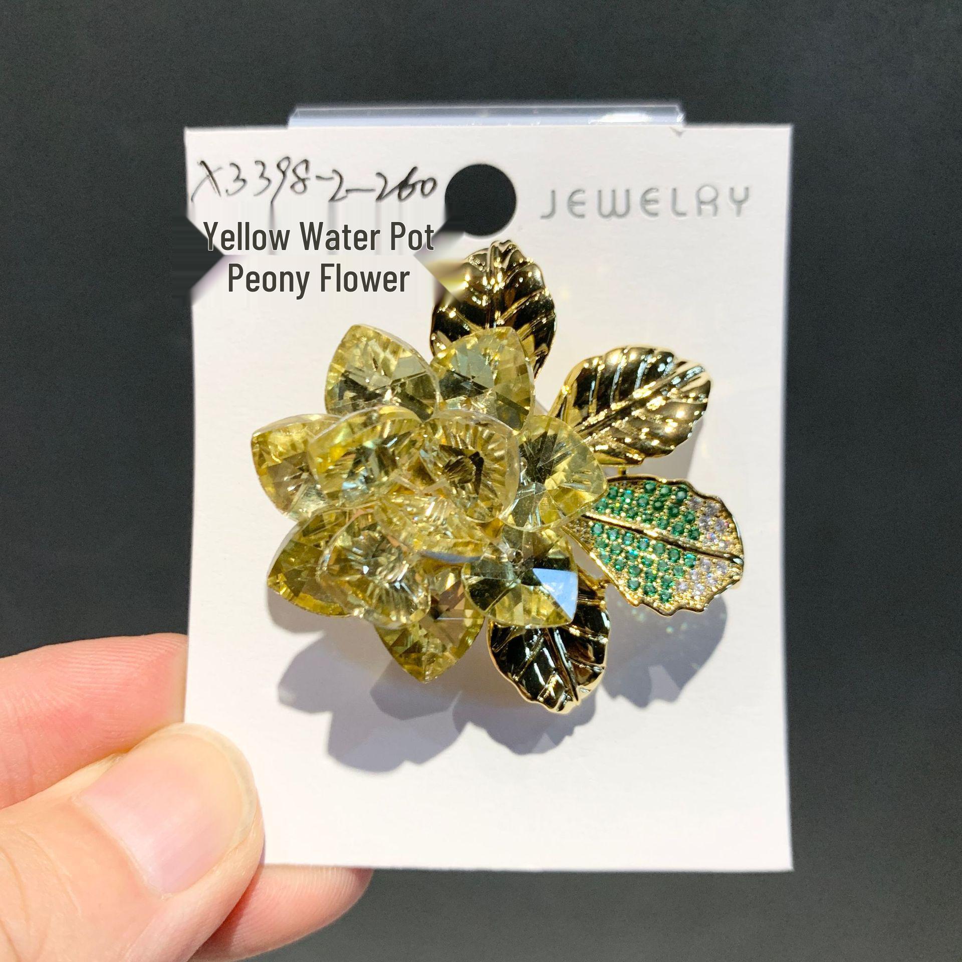 Bo Xin Yun Luxury Hand-Woven Austrian Crystal Peony Brooch