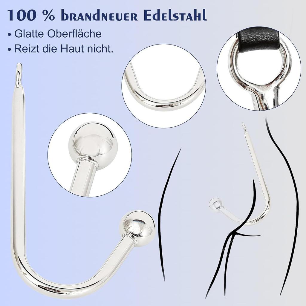 Anal Hook Restraint  Sex Toys Neck to Wrist Restraints Traction Chain Bondage Set For Couple Adult Sex Anal Plug Game SM Toy