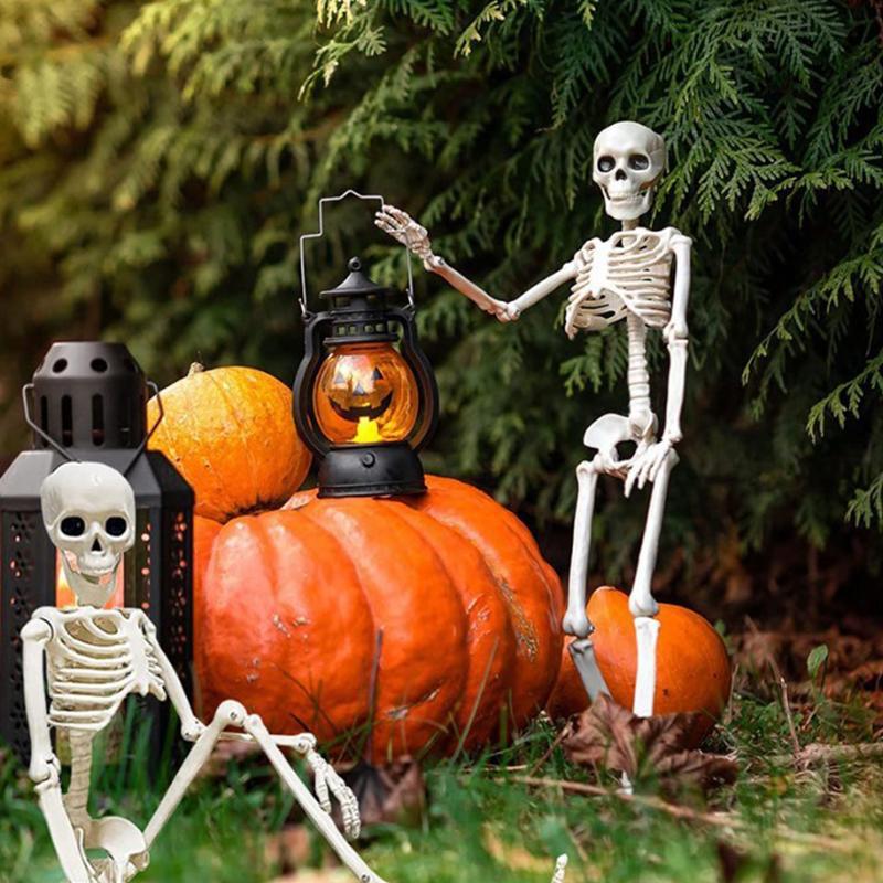 Halloween Skull Skeleton 40Cm Posable Skeleton Human Shape Bones Halloween Party Home Decorations Haunted House Horror Props