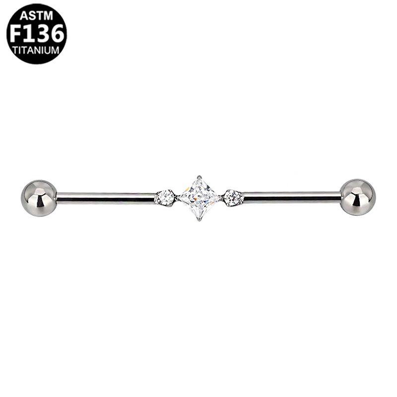 Titanium European/American Heart & Butterfly F136 Teardrop Ear Bridge Piercing Stud with Cubic Zirconia