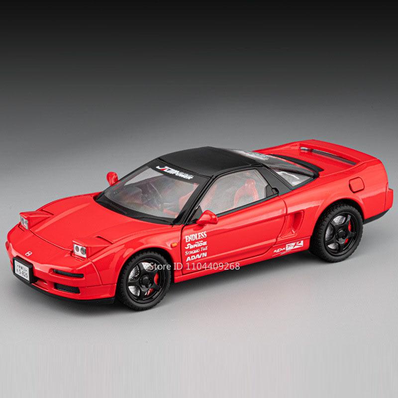 1:22 Scale Honda NA1 Alloy Car Toy Model Doors Opened Pull Back Miniature Vehicles Light Sound Models Holiday Gifts for Boys