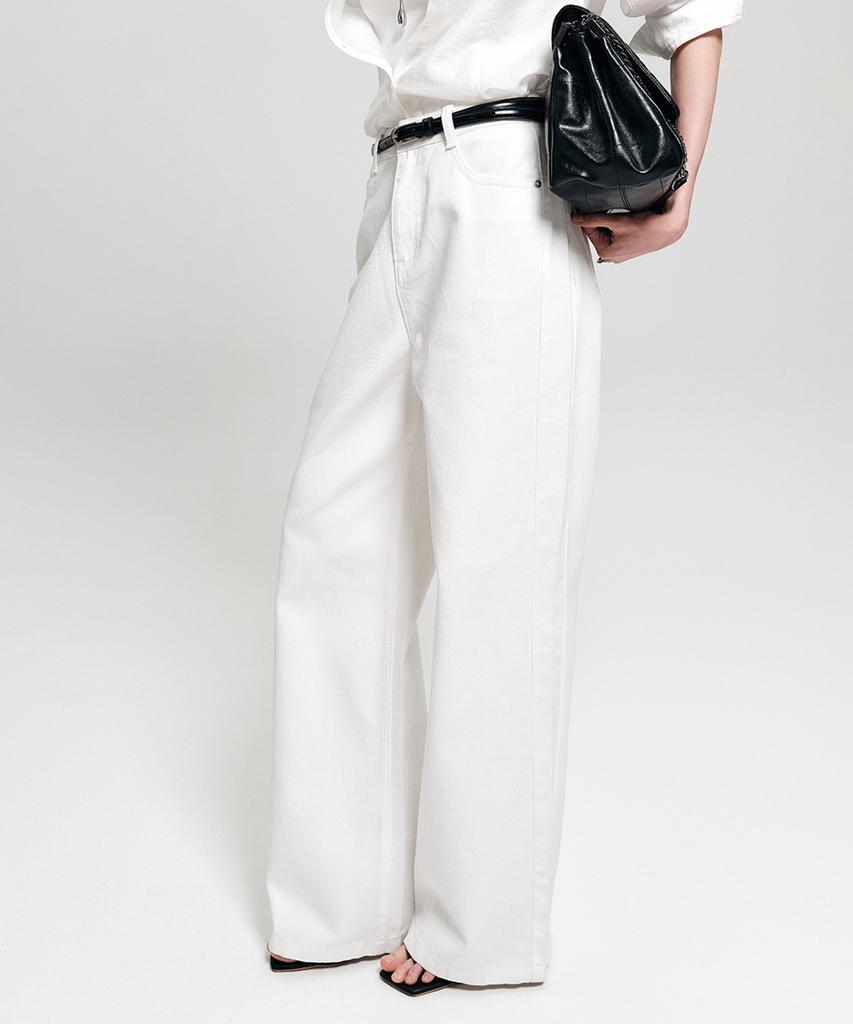 Lugkaeseuteu Linea Straight Denim Pants_White
