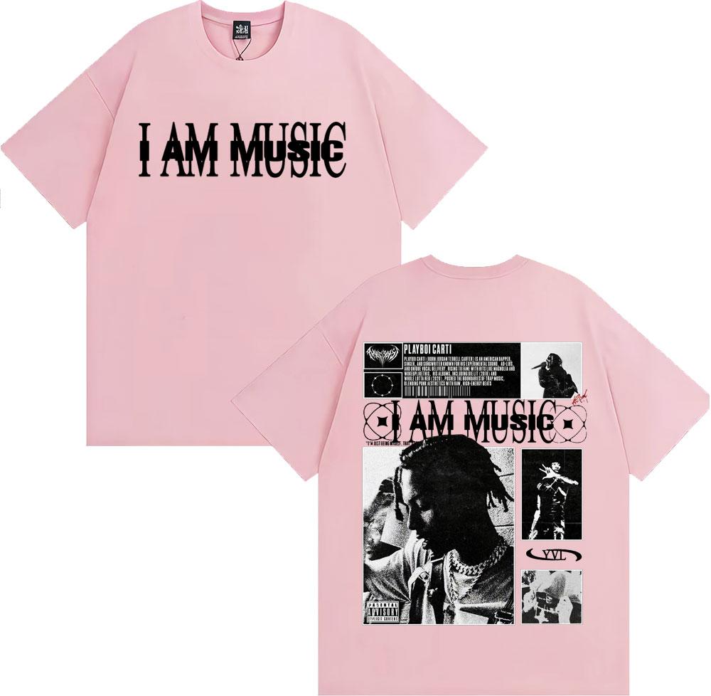 Rapper Playboi Carti I AM MUSIC Album Logo T-Shirts für Herren Harajuku Hip Hop Vintage T-Shirt Lässiger Komfort 100% Baumwolle T-Shirts