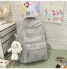 Schoolbag Soft light Cool atmosphere Milk white butterfly full print schoolbag Junior high school students Daily commute Lightweight versatile 