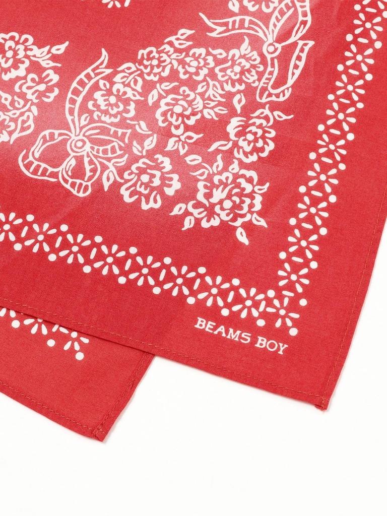 Beams Boy Handkerchief/Bandana [Special Order] ELEPHANT BRAND Deadstock Fade Nose Bandana for Women, Red/Free