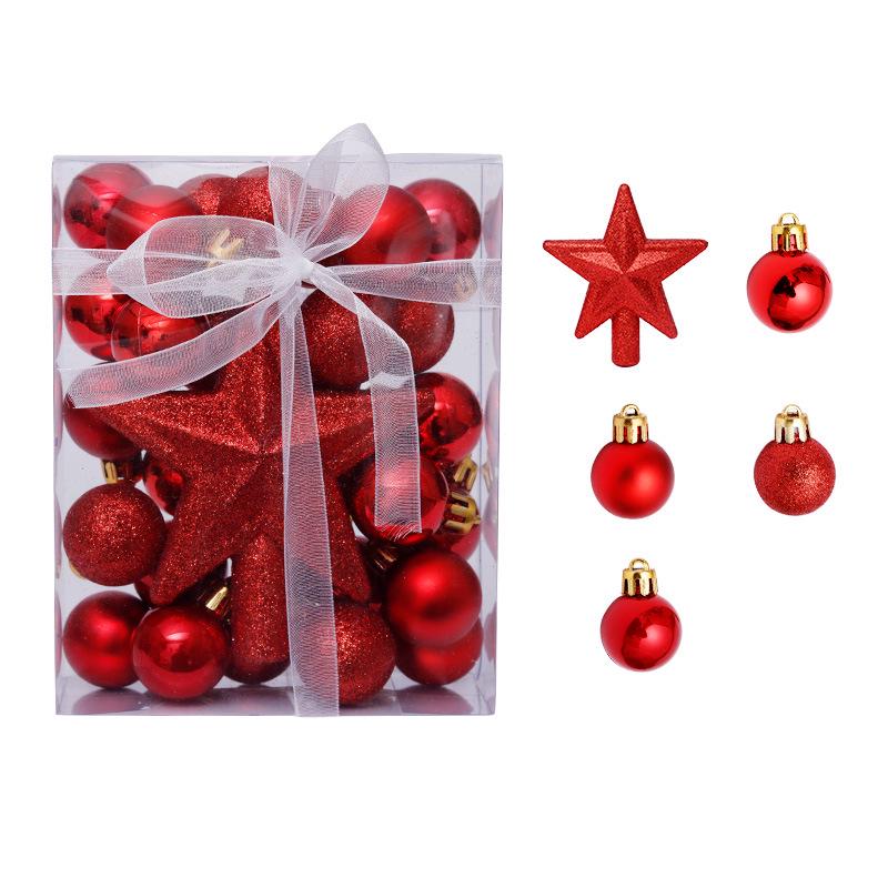 30PCS Christmas Decorations Christmas Ball Tree Top Star Gift Box Set Christmas Tree Atmosphere Pendant Fun Decorative Props