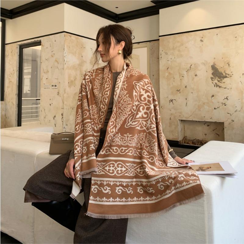 Imitation Cashmere Scarf Women's Warm Thickened Versatile Fashion Office Shawl