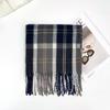 1116 New Korean plaid scarf women's winter senior sense versatile warm scarf student couple shawl dual-purpose