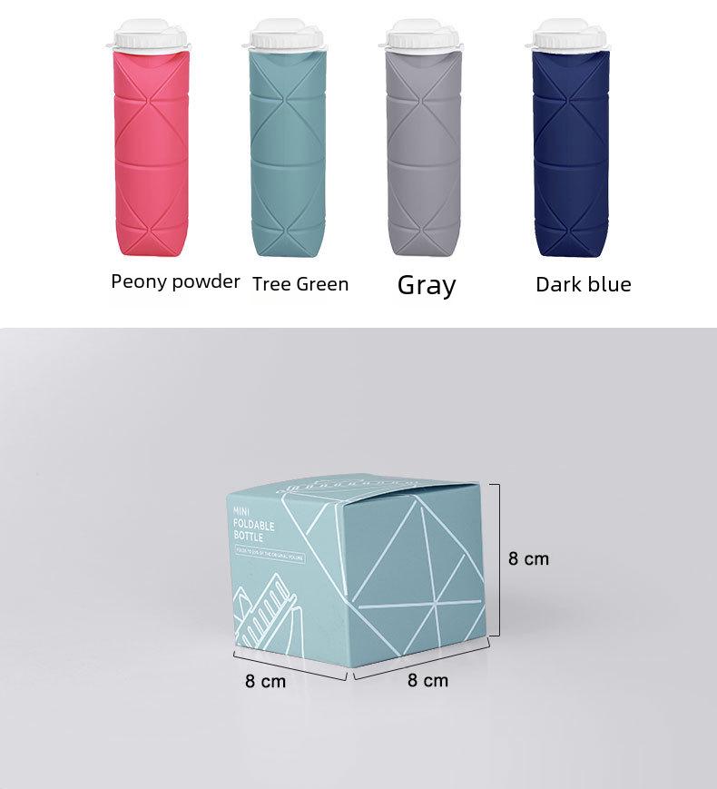 600ml Foldable Silicone Water Bottle: Portable, Straw-Style, Ideal for Outdoor Sports and Travel