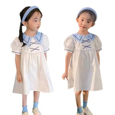Dress Sweet And Cute Lapel Small Fresh Korean Style Girls for 0-5Y