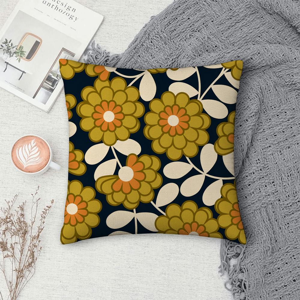 Federa per Cuscino Floreale Art O-Orla Kiely Decorazione Divano Casa Stampa Double-Sided Copricuscini Quadrati in Peluche Copertura Decorativa per Cuscino