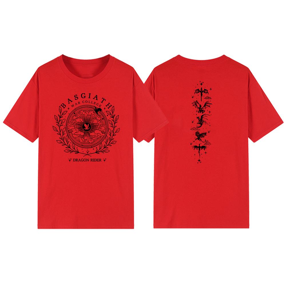 Basgiathská válečná akademie Oboustranné tričko Tričko Čtvrté křídlo Pánské Dámské Trička Krátký rukáv Ležérní Vintage Tričko Drak Unisex Tričko