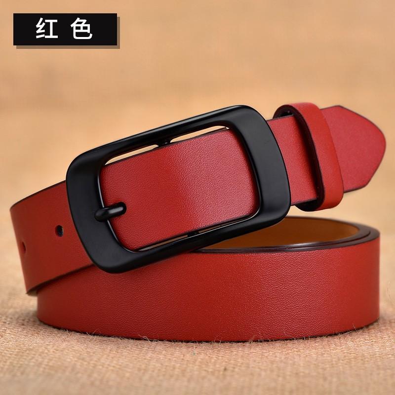 Womens Slim Leather Belt Black Brown White Red Casual Fashion Waist Jeans Office Chic Style