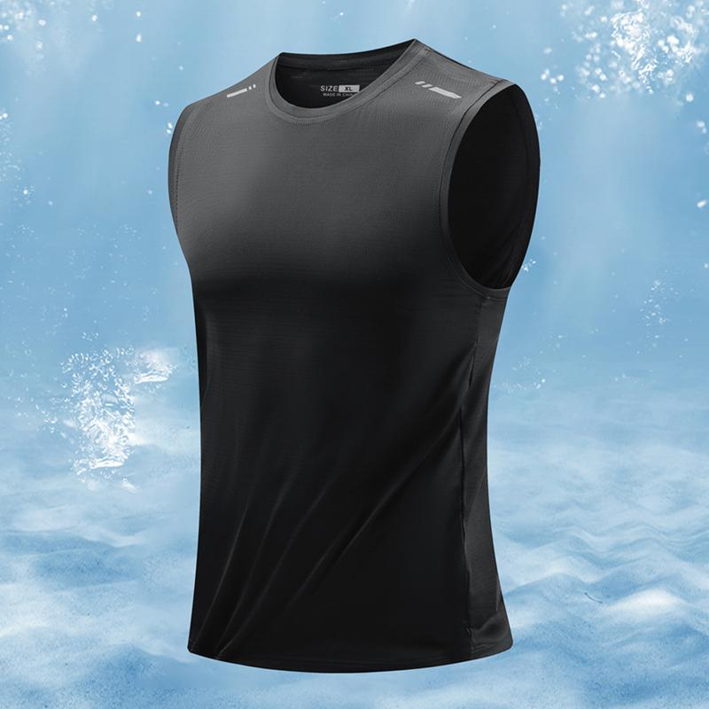 Summer Quick Dry Breathable Male Vest Casual Loose Solid Color Singlets Fashion Sleeveless Shirt Outdoor Running Sports Tank Top