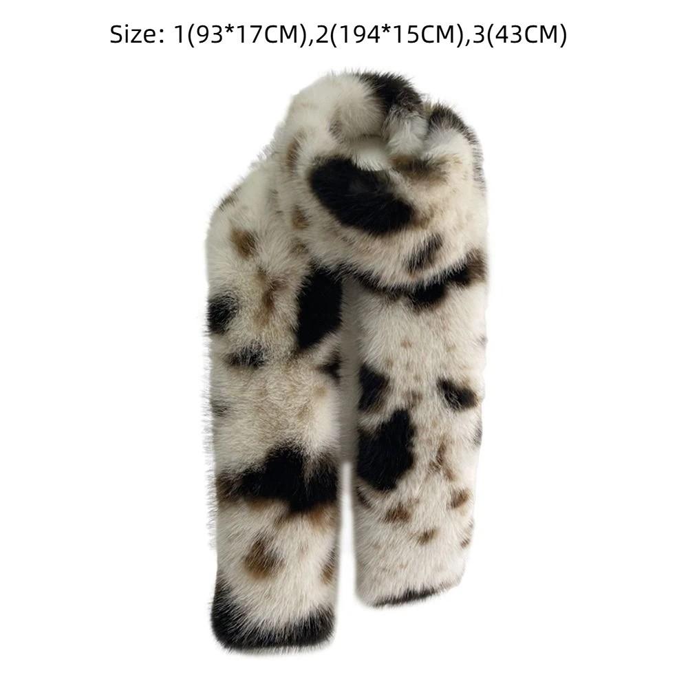 Fashionable Thick Fake Fur Long Scarf Soft Winter Fluffy Scarf Fur Decor Luxury Wraps Shawl Party