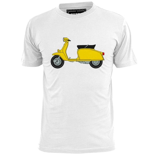 

Mens Yellow Lambretta Mod T shirt Vespa Weller Jam Scooter Boy Girl S