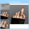 Elegant S925 Gold Plated Double Layer Curved Line Ring For Women Adjustable Size