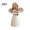 Sympathy Gifts for Loss of Pet Angel Holding Puppy Figurine, Cute Dog Resin Statue Home Small Tabletop Sculptures Shelf Desk Decor, Handcrafted