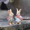 1PCS The Bunny Standing Rabbit Outdoor Garden Statue Turtle Hedgehog Statue Full Color Finish Small Animals Decorations