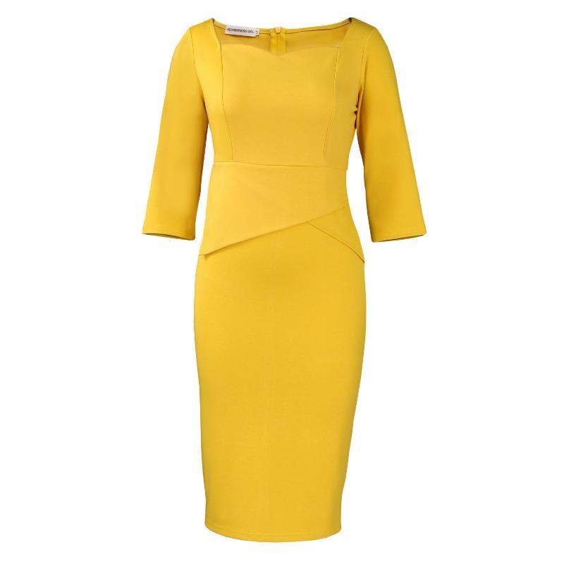 Women's new fashionable solid color hip wrap Tongle pencil skirt dress