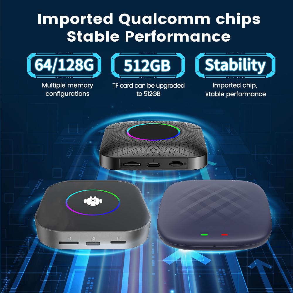 Factory Carlinkit Tbox 128Gb 512Gb Wireless Ai Box Stable Import Chip Multimedia Hdmi Usb Carplay Adapter for Youtube Netflix