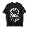 Vintage Stil Geister Briefdruck Lässiges Lockeres Kurzarm-T-Shirt Unisex Reines Baumwoll-T-Shirt