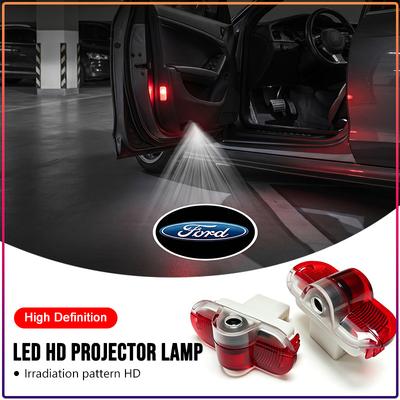 2 pezzi Luci di Benvenuto per Portiera Auto Lampada Proiettore LED Accessori Auto per Ford Focus Mondeo Kuga Fiesta MK7 Escort Explorer Edge 2 4 MK2
