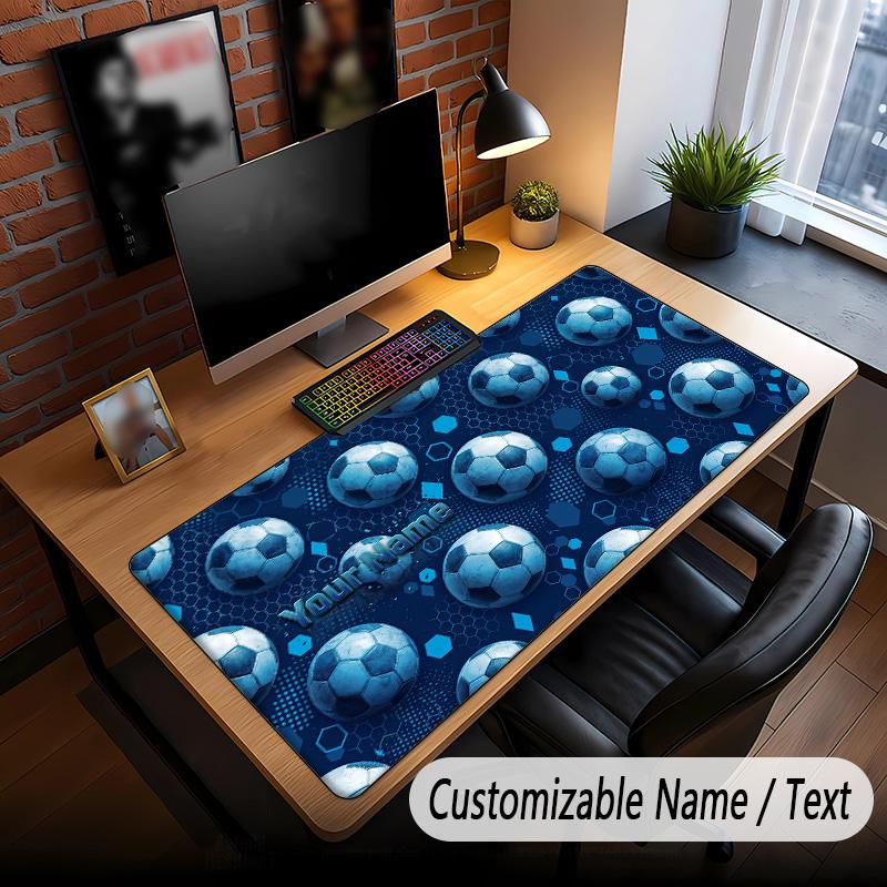 Soccer Theme Custom Mouse Pad Personalized With Name Text Customized Desk Mat For Office Home Decor