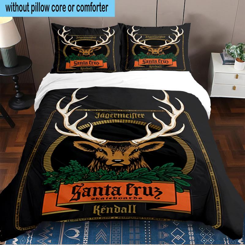 Jager-meister Spirit Drink Printed 3PCS Bedding Set, Includes A Duvet Cover and Two Pillowcases for Bedroom, Suitable for All Seasons Fan Gifts