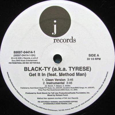 12-Zoll-Schallplatte SCHWARZ TY A.K.A. TYRESE, METHOD MAN - Get It In 88697044141 J Records 2006 US Rap & Hip-Hop/R&B Gebraucht