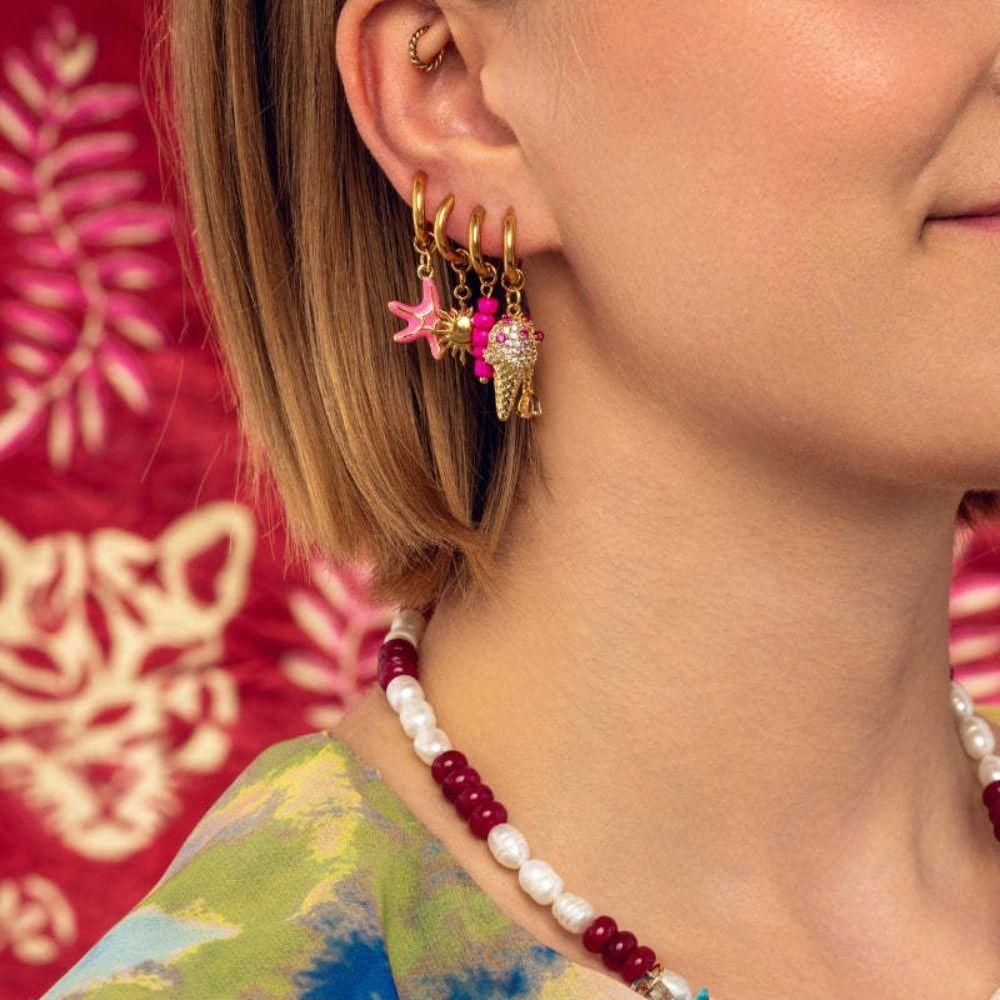 Starfish Charms Ear Buckle Lip Hoop Earrings Simple Enamel Fish Earrings  Party