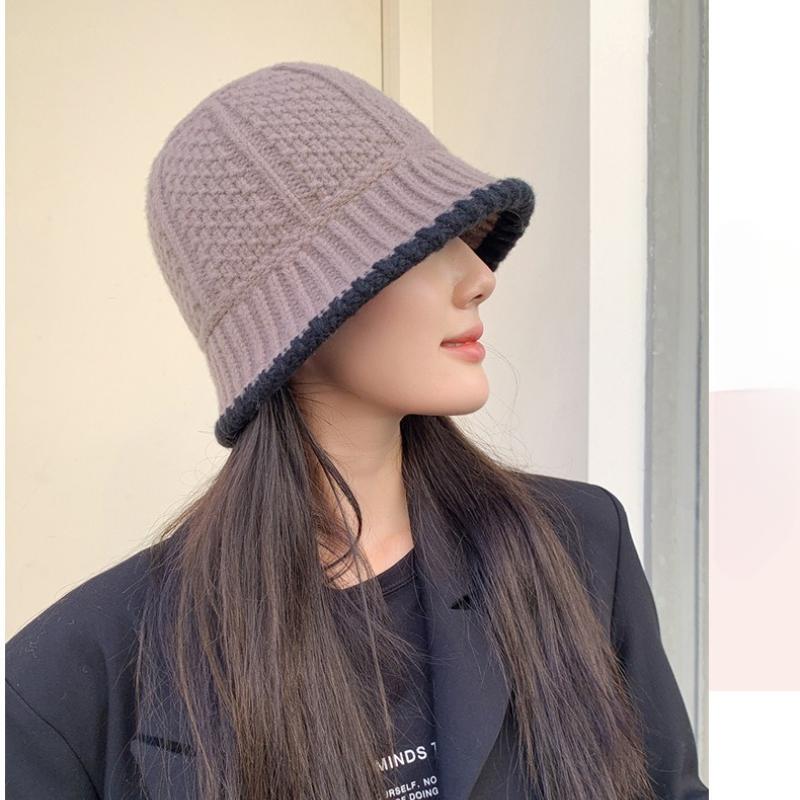 

Женская зимняя теплая вязаная панама, модная женская ретро-кепка для рыбаков серый