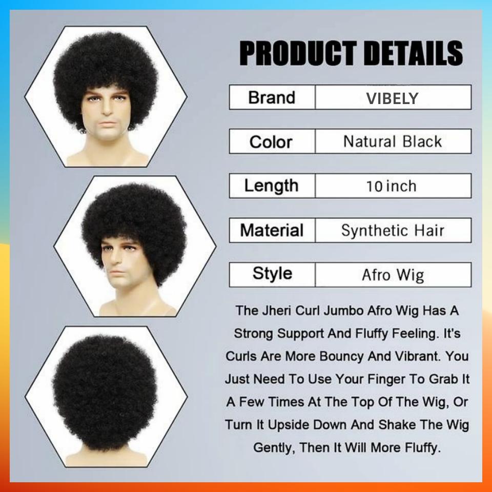 Perucă africană la modă 2025, perucă scurtă și creță pentru bărbați, HW990