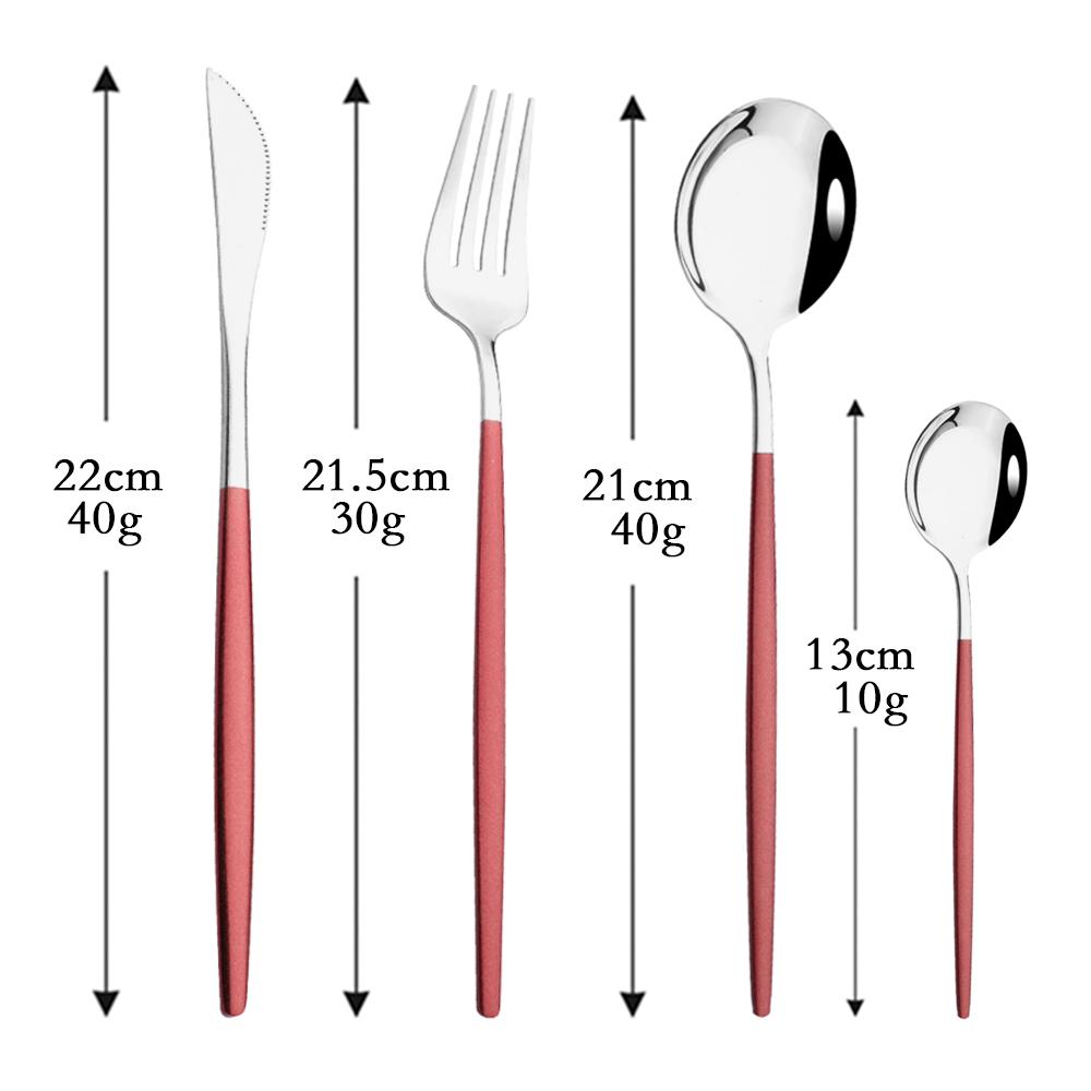 Mirror Rose Gold Flatware Cutlery Set Sainless Steel Home Dinnerware Party Fork Spoon Dessert Knife Kitchen Dinner Tableware Set