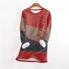 Women's Fashionable Printed Round Neck Long Sleeved Plush Warm Pullover Top