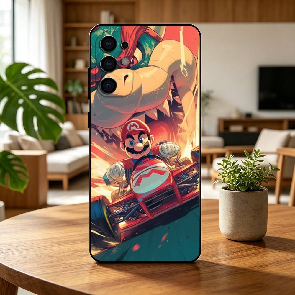 Cartoon Super-T MarioS Bros  Phone Case For Samsung S25,S24,S21,S22,S23,S30,Ultra,S20,Plus,Fe,Lite,Note,10,Black Cover