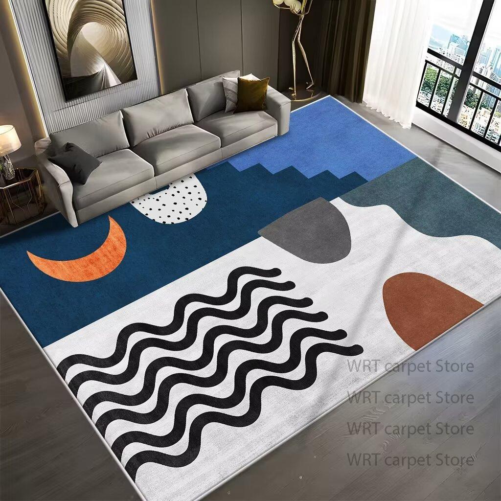 Modern Geometric Art Style Living Room Carpet Funny Pattern Home Decoration Sofa Area Rug Bedroom Lounge Non-slip Washable Mats