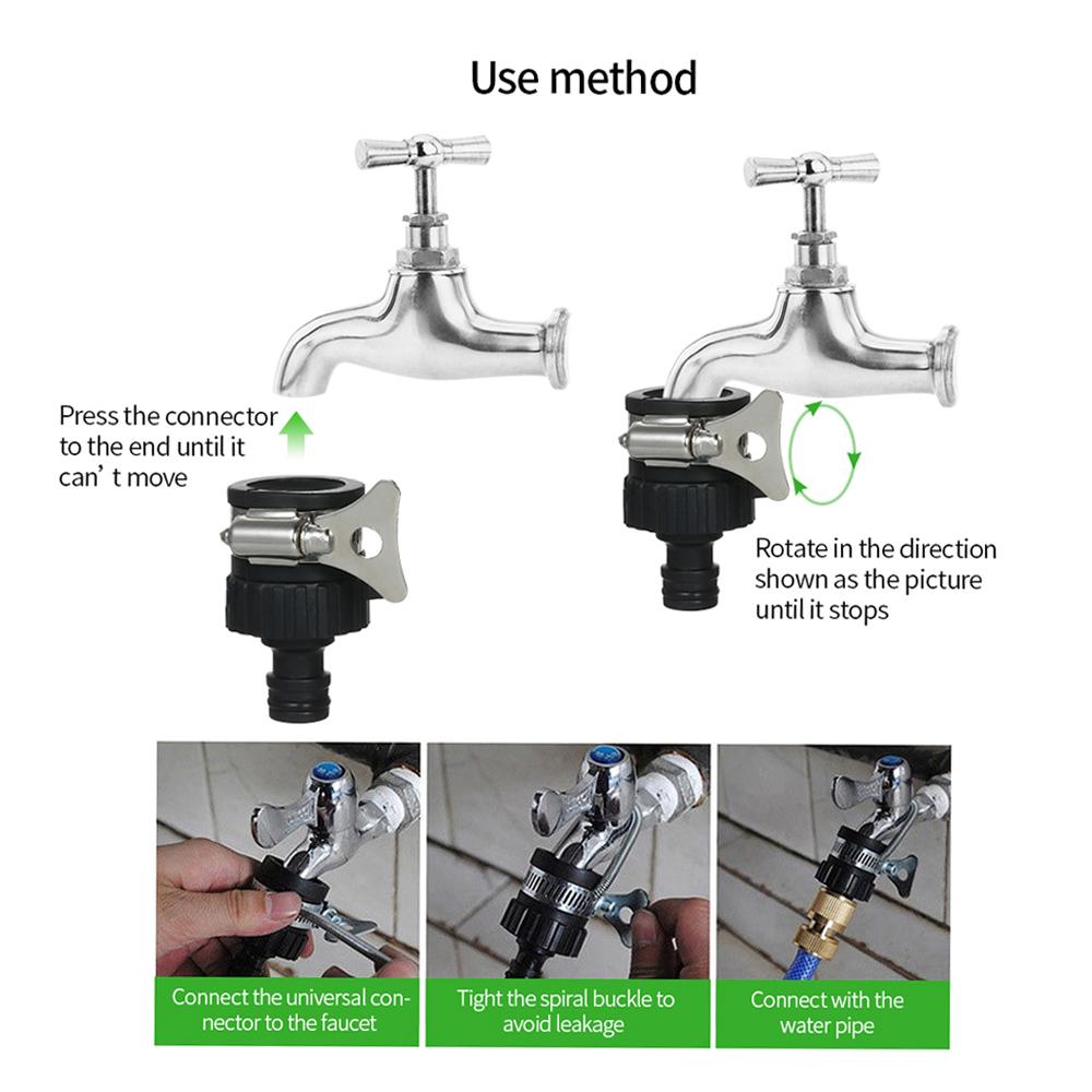 Wasserhahnadapter,   Wasserhahn-Schlauchverbinder Wasserhahn-Schlauchadapter mit   Stahlklemme